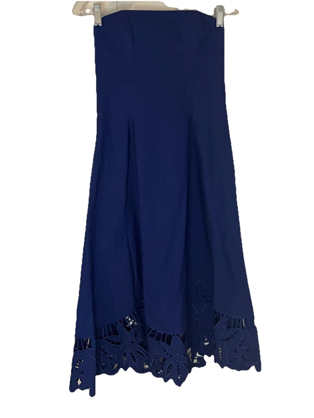 Betsey Johnson Navy Blue Cocktail Dress Crochet Floral Skirt Sz 4 NWT